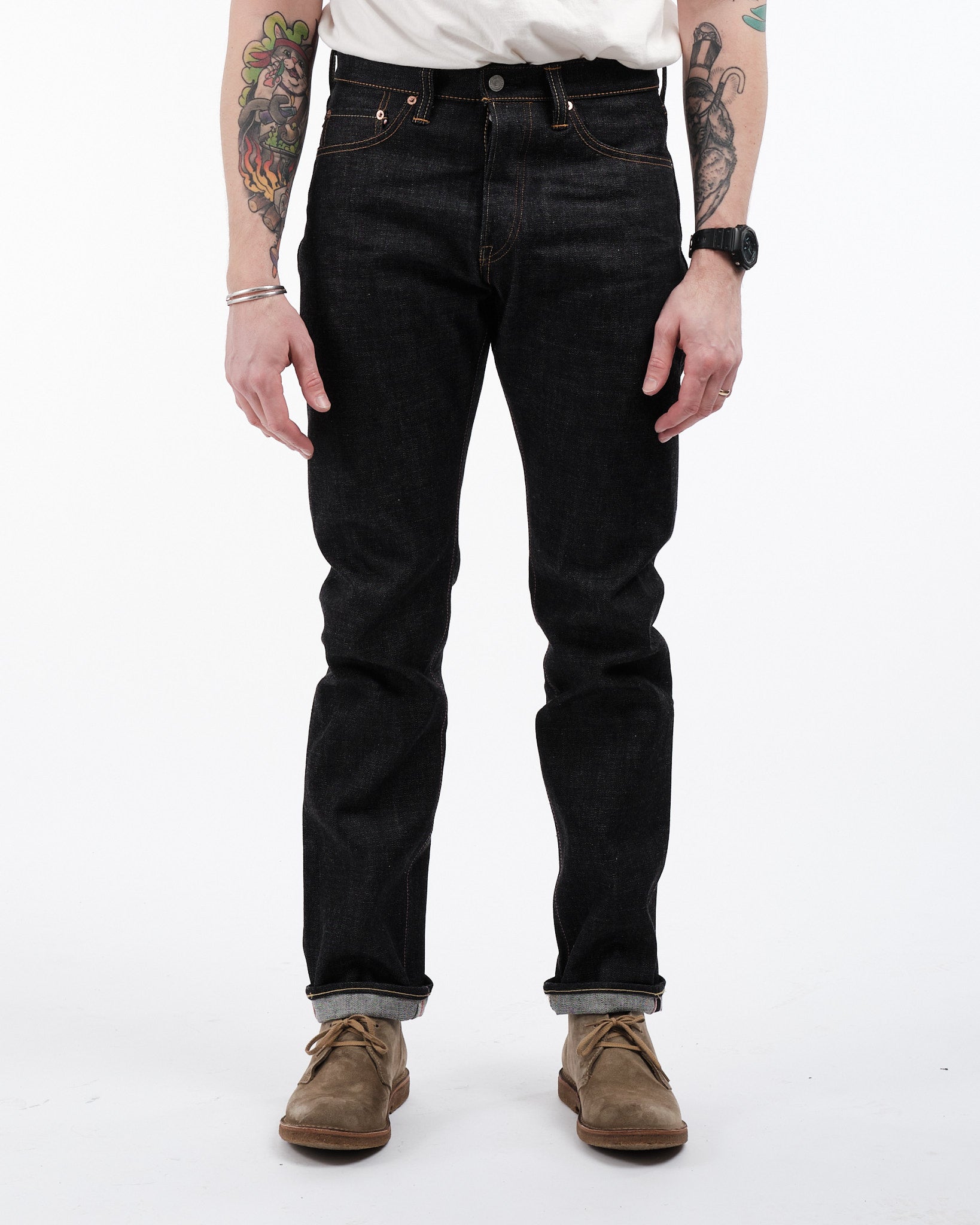 0605-SP 15.7 oz Zimbabwe Cotton GTB Natural Tapered Jeans - Meadow