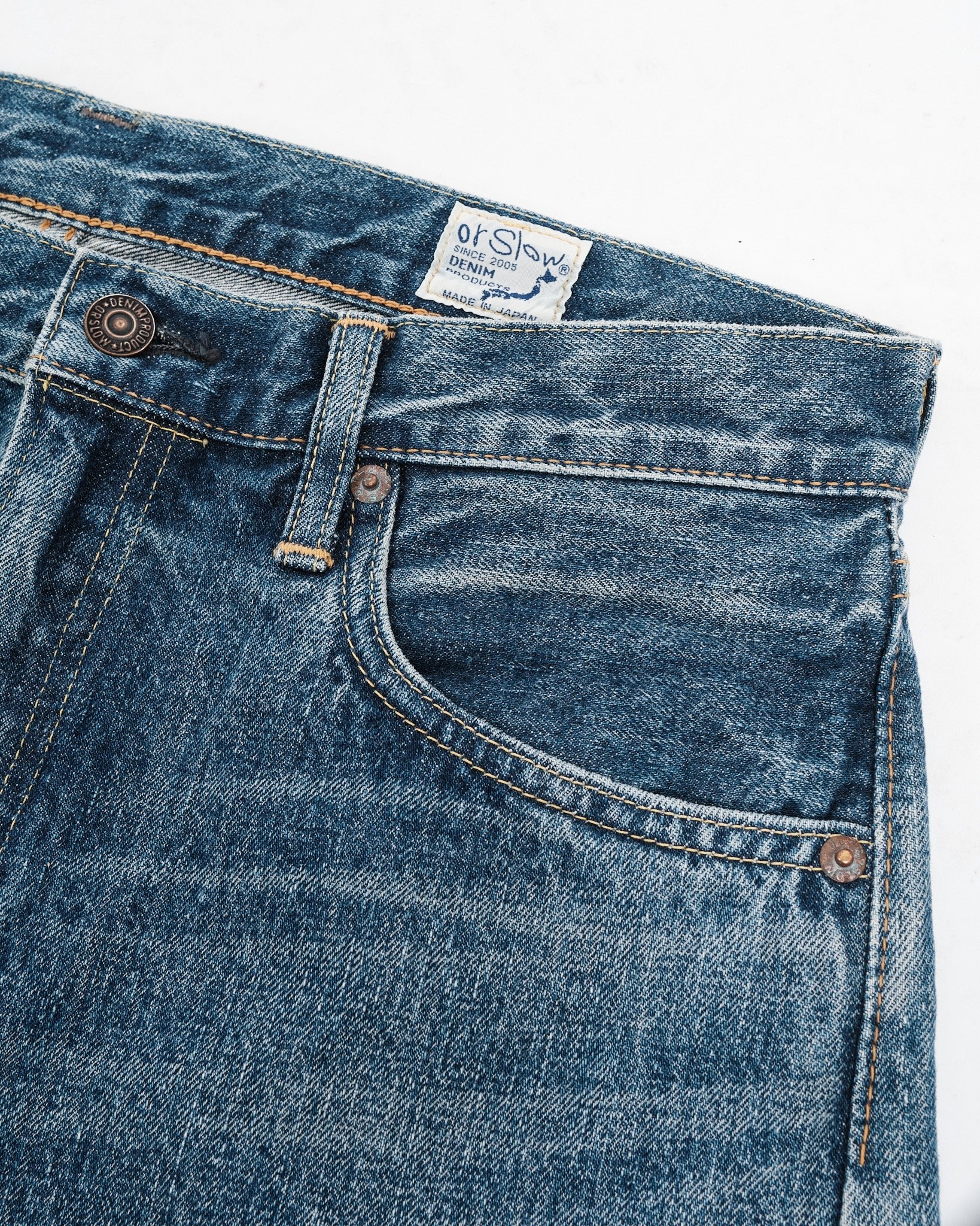 107 Ivy Fit Selvedge Denim Jeans 2 Year Wash - Meadow