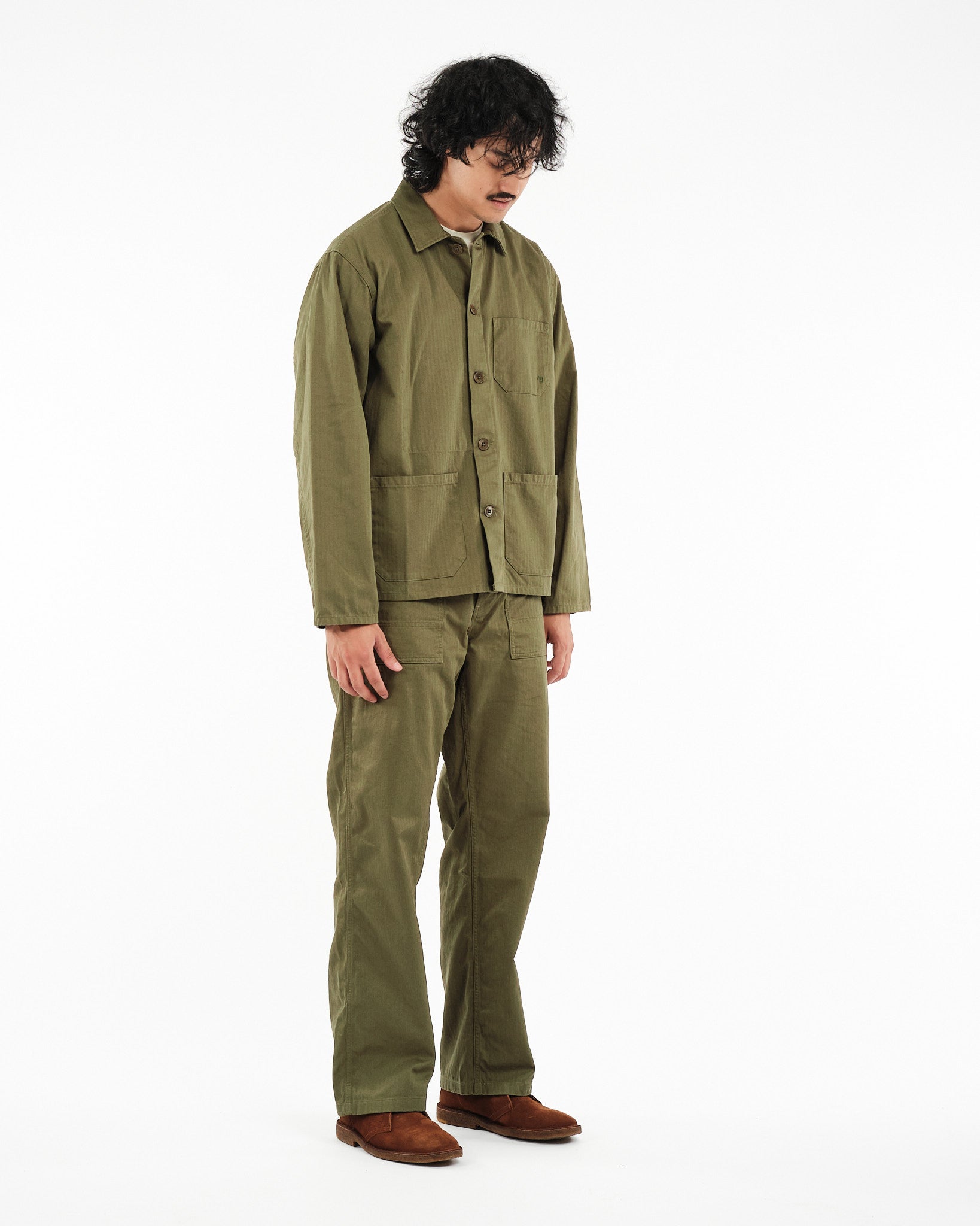 Buddy Herringbone Chore Jacket Olive - Meadow