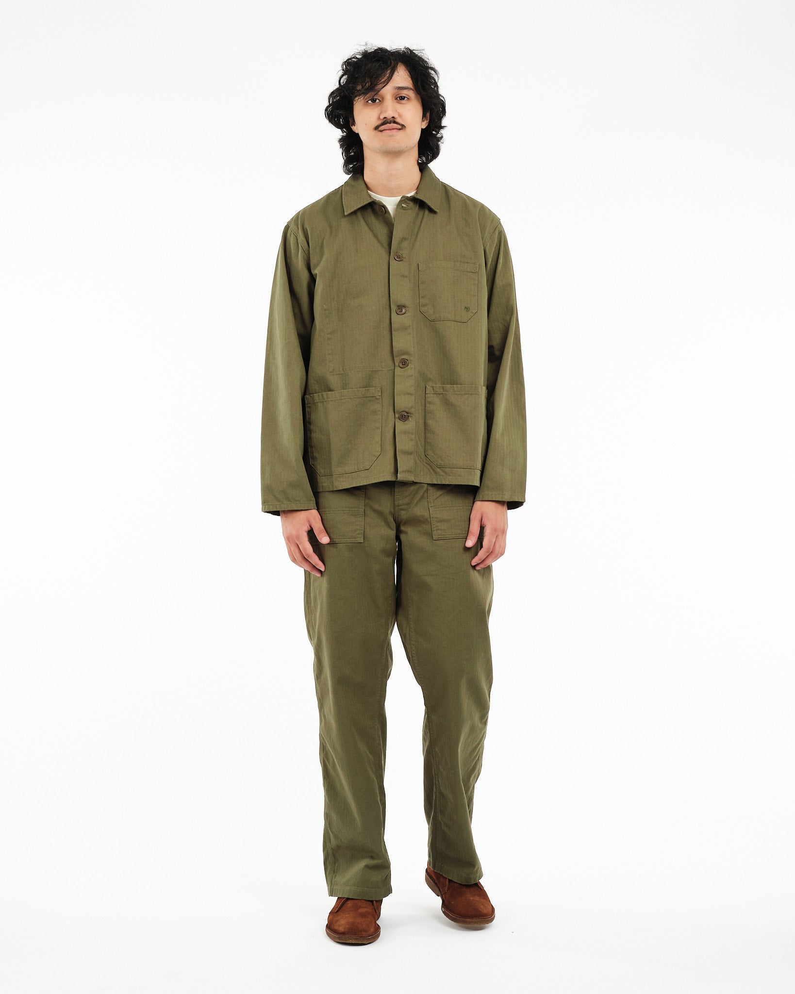 Buddy Herringbone Chore Jacket Olive - Meadow