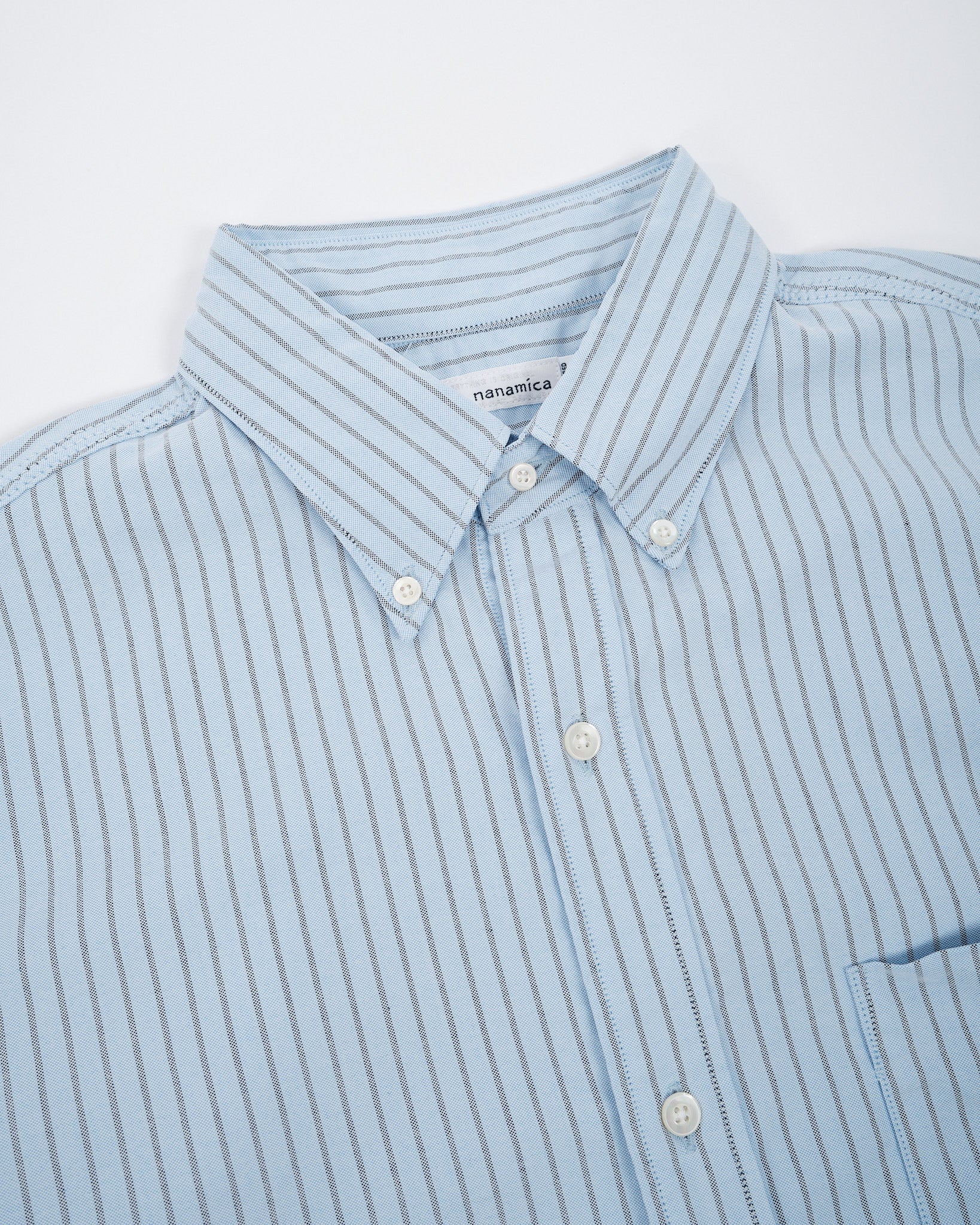Button Down Stripe Wind Shirt Sax - Meadow