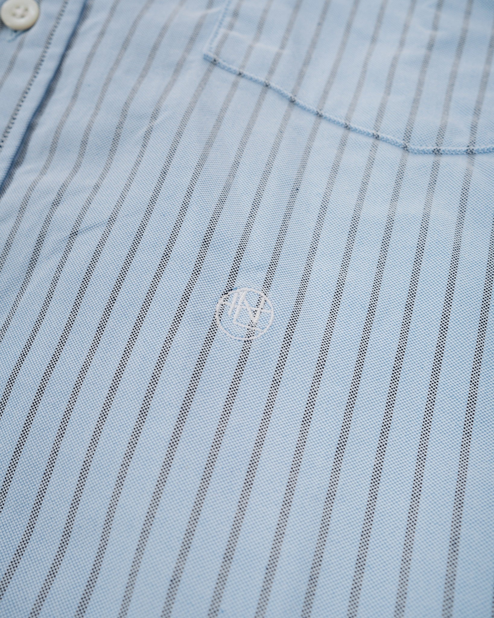 Button Down Stripe Wind Shirt Sax - Meadow