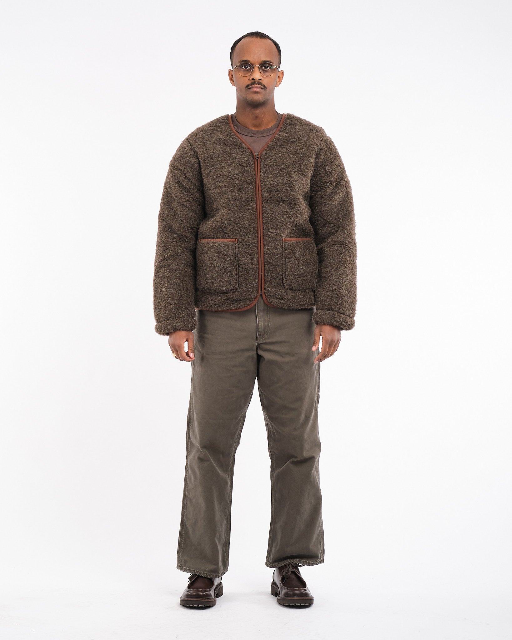 Cardigan Zip Up Medium Brown - Meadow