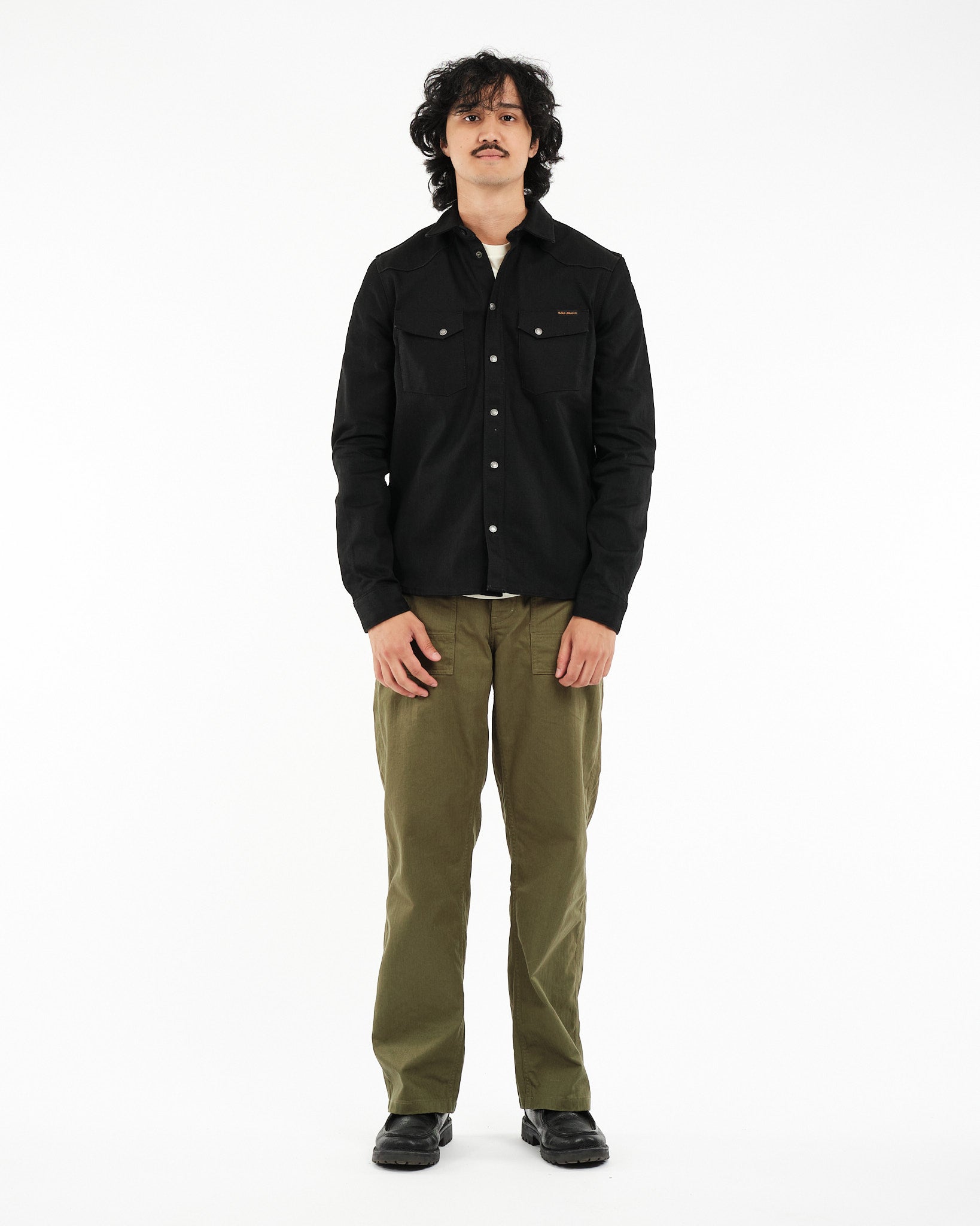 Jonas Dry Black Selvage Denim - Meadow