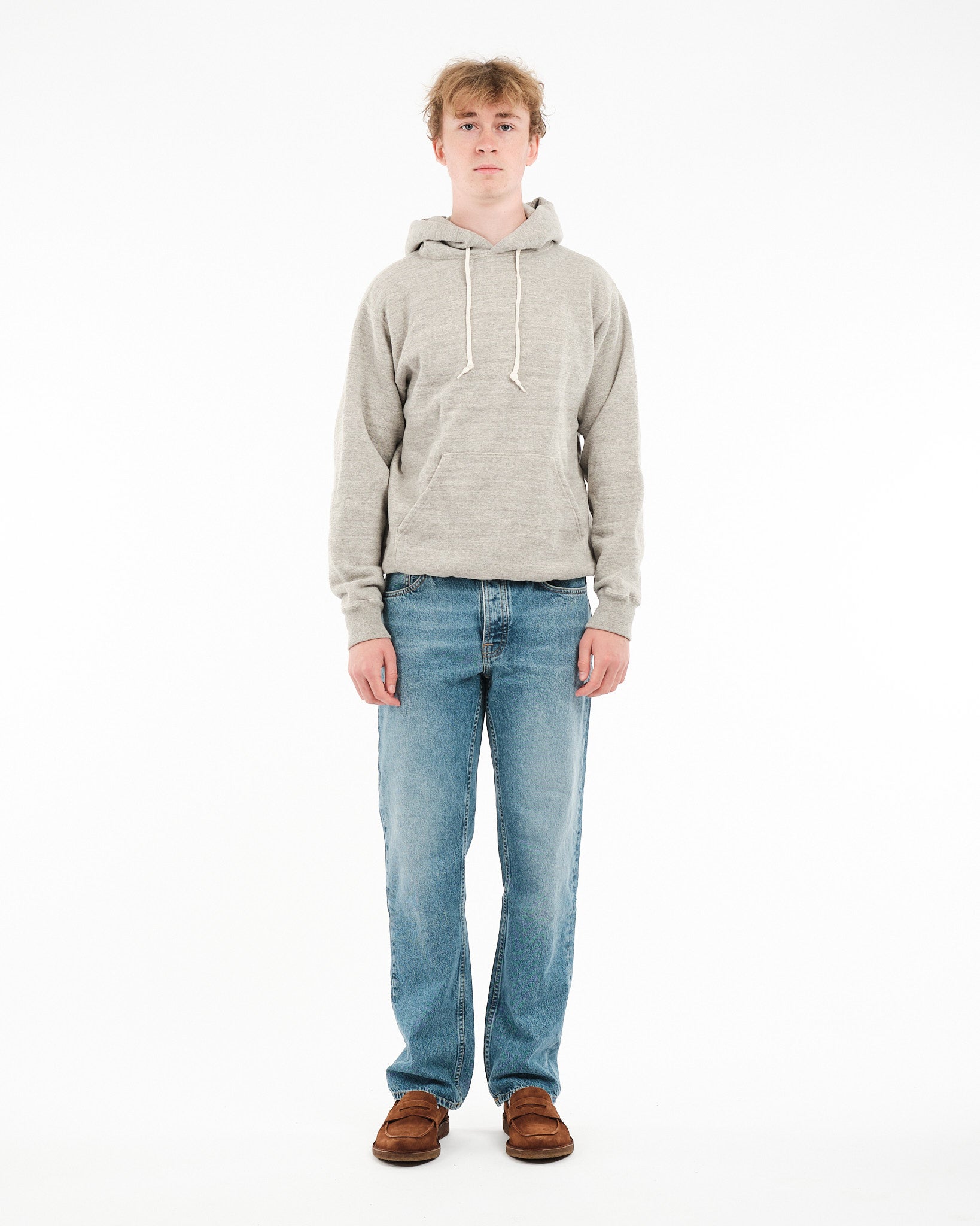 LOOP WHEEL HOODED SWEAT SHIRT HEATHER GRAY - Meadow