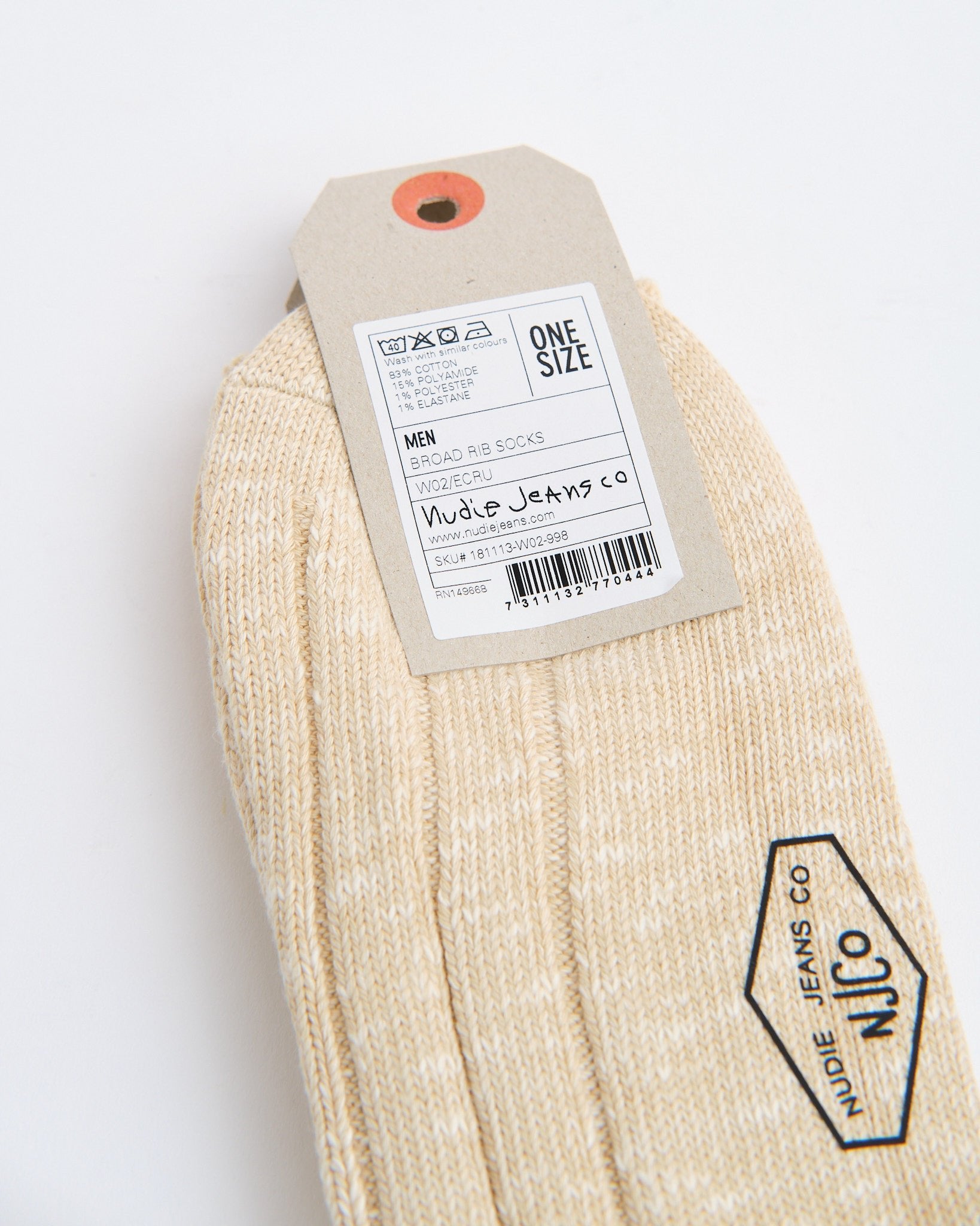 Men Broad Rib Socks Ecru - Meadow