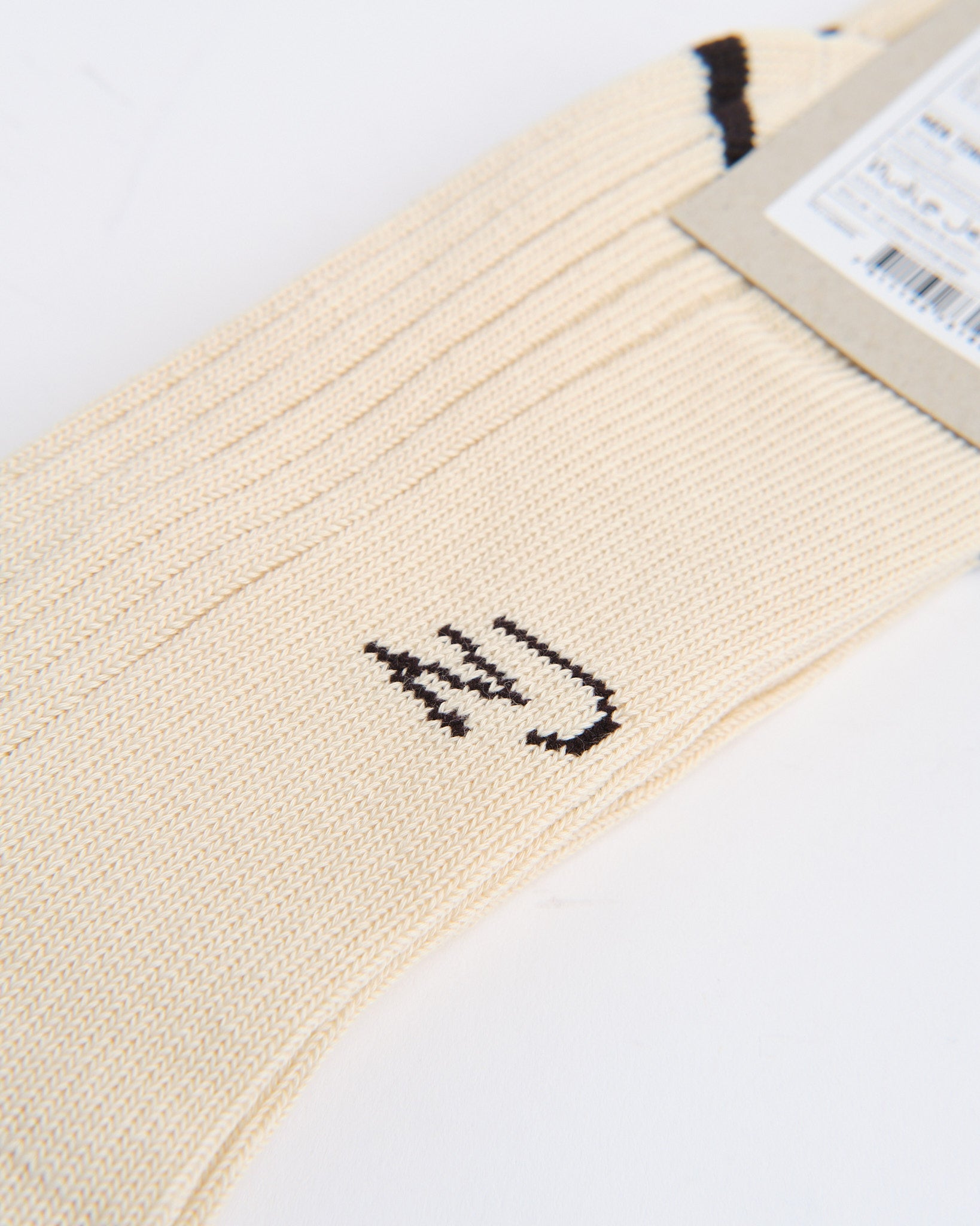 Men Tennis Socks Stripe OffWhite/Black - Meadow