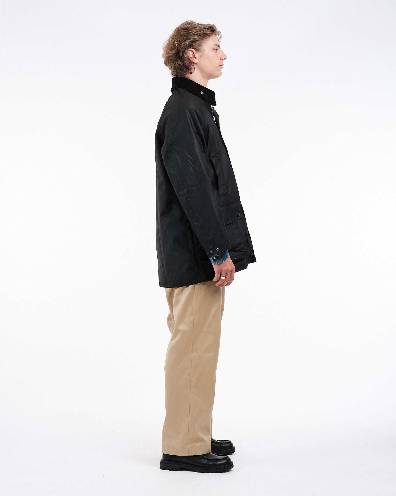 OS Beaufort Wax Jacket Black - Meadow