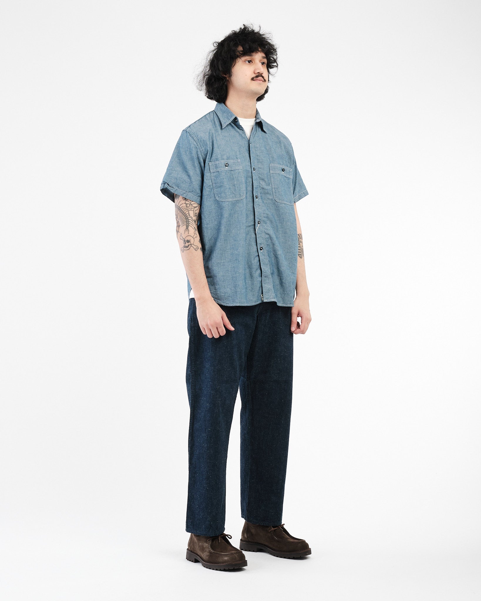 SHORT SLEEVE CHAMBRAY WORK SHIRT - Meadow