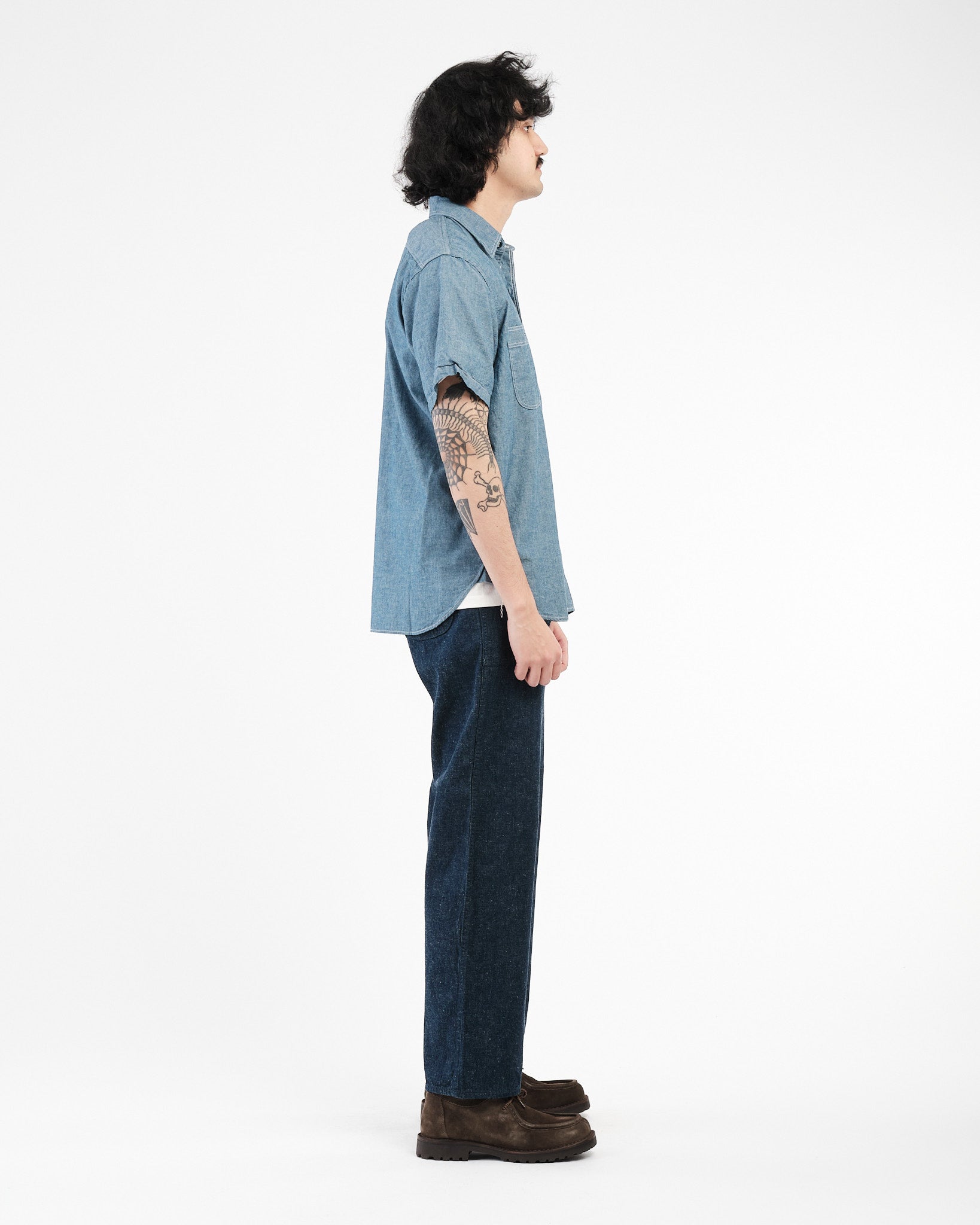 SHORT SLEEVE CHAMBRAY WORK SHIRT - Meadow