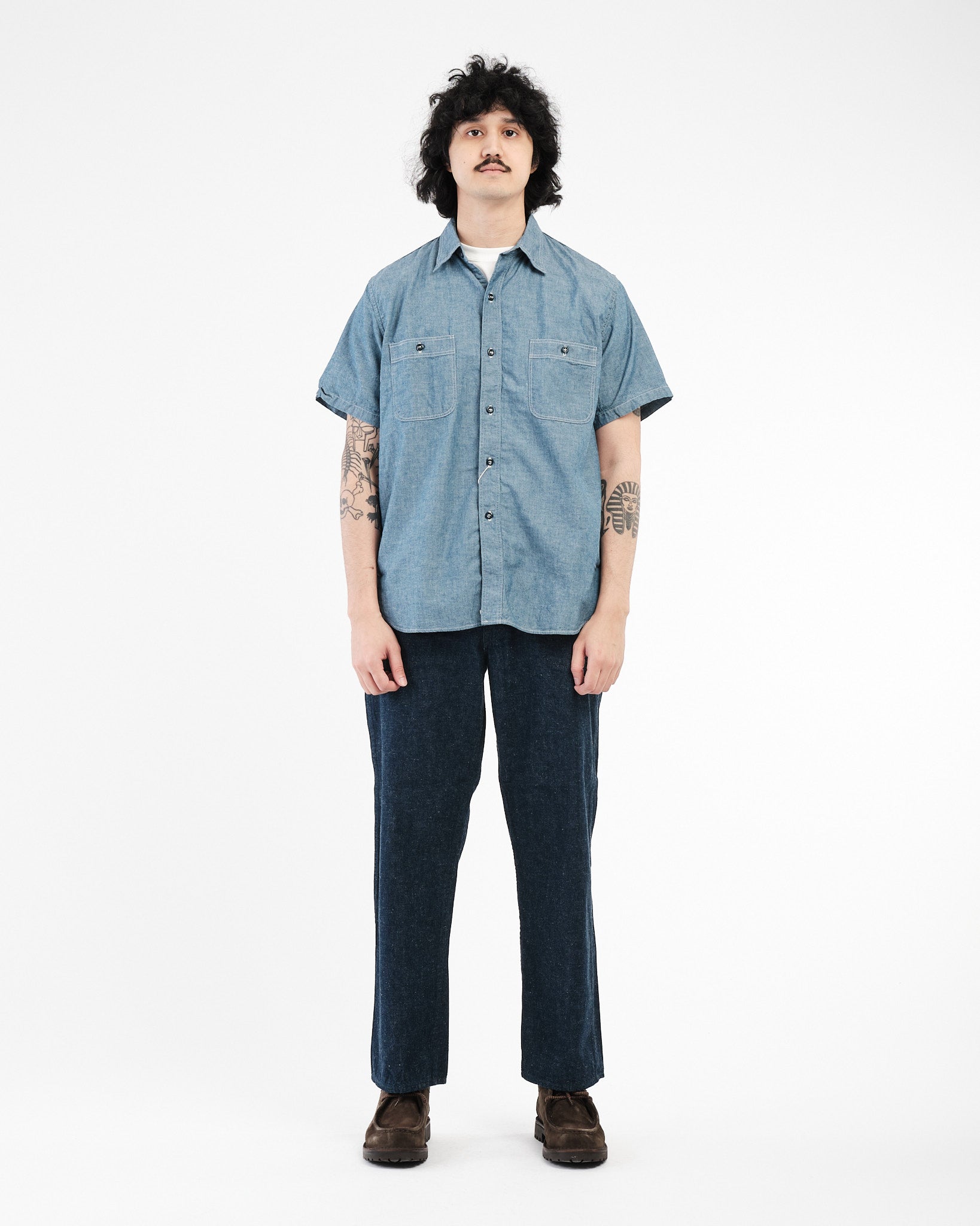 SHORT SLEEVE CHAMBRAY WORK SHIRT - Meadow