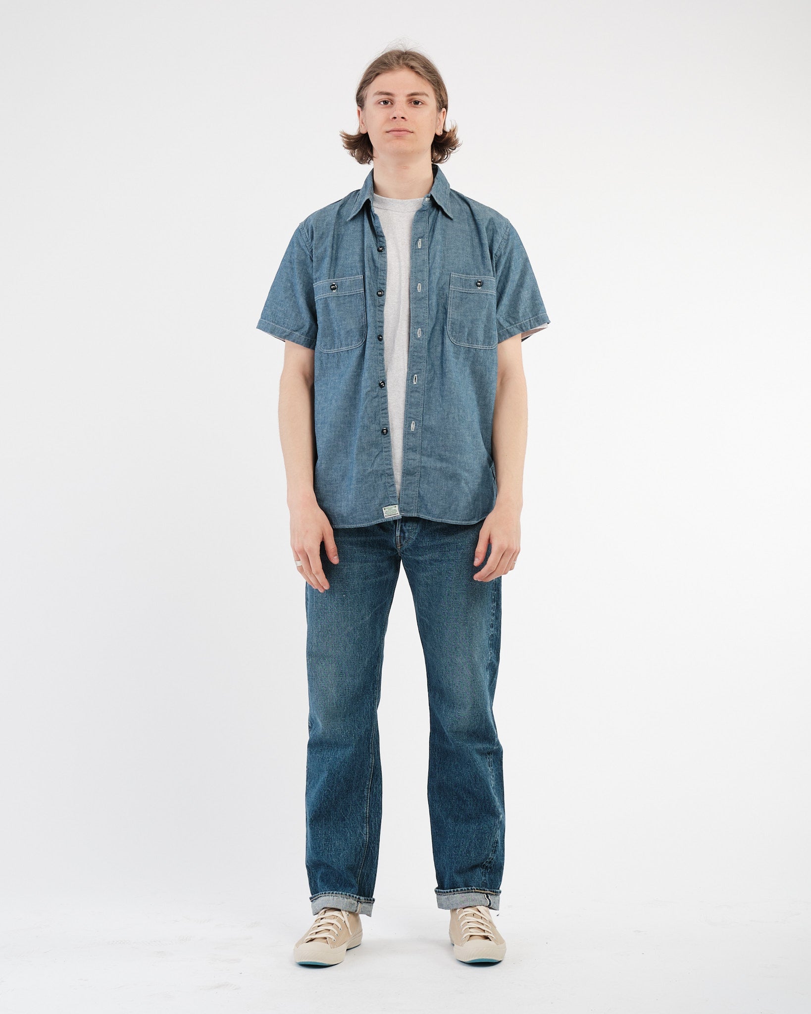 SHORT SLEEVE CHAMBRAY WORK SHIRT - Meadow