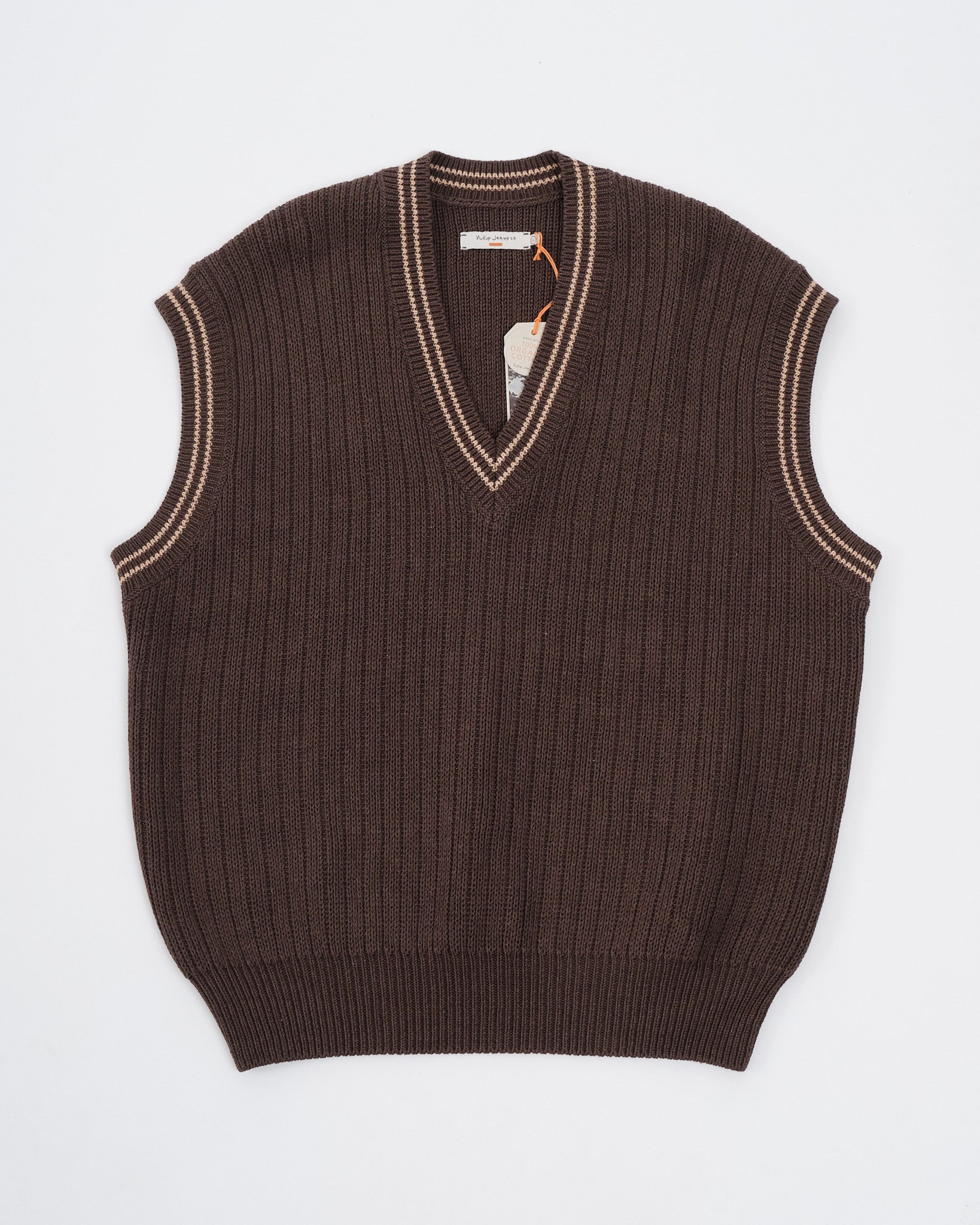 Sverre Knitted Vest Brownmelange - Meadow