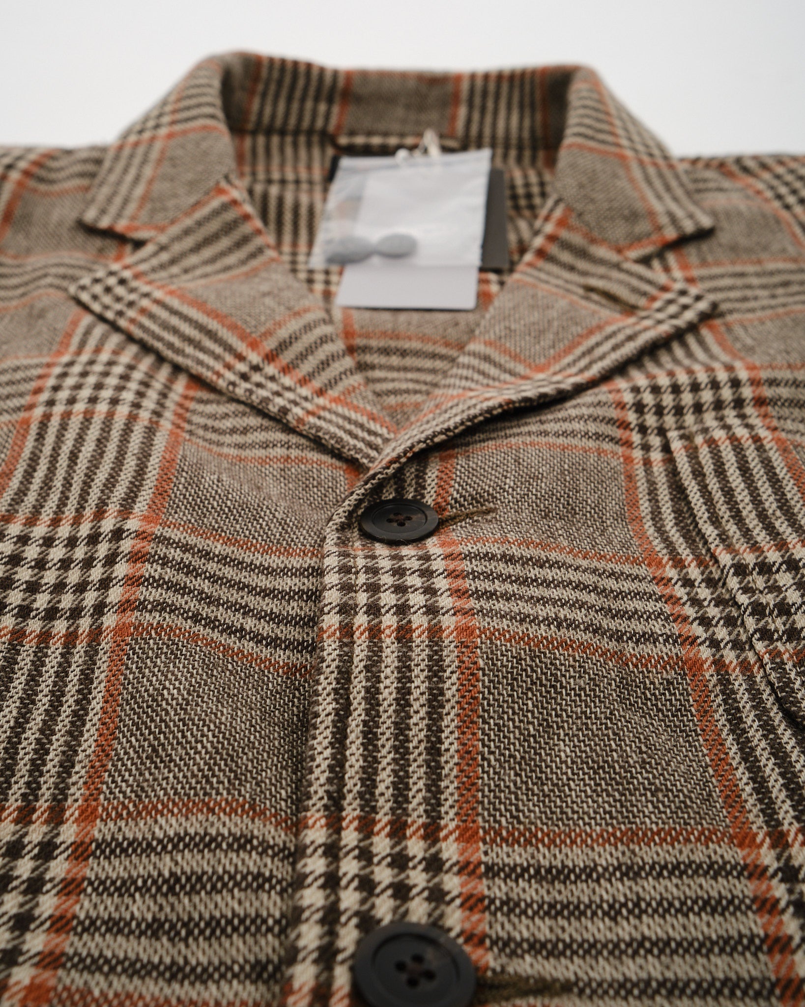 4B Cuffs Jacket Wool Linen Cotton Glen Plaid - Meadow
