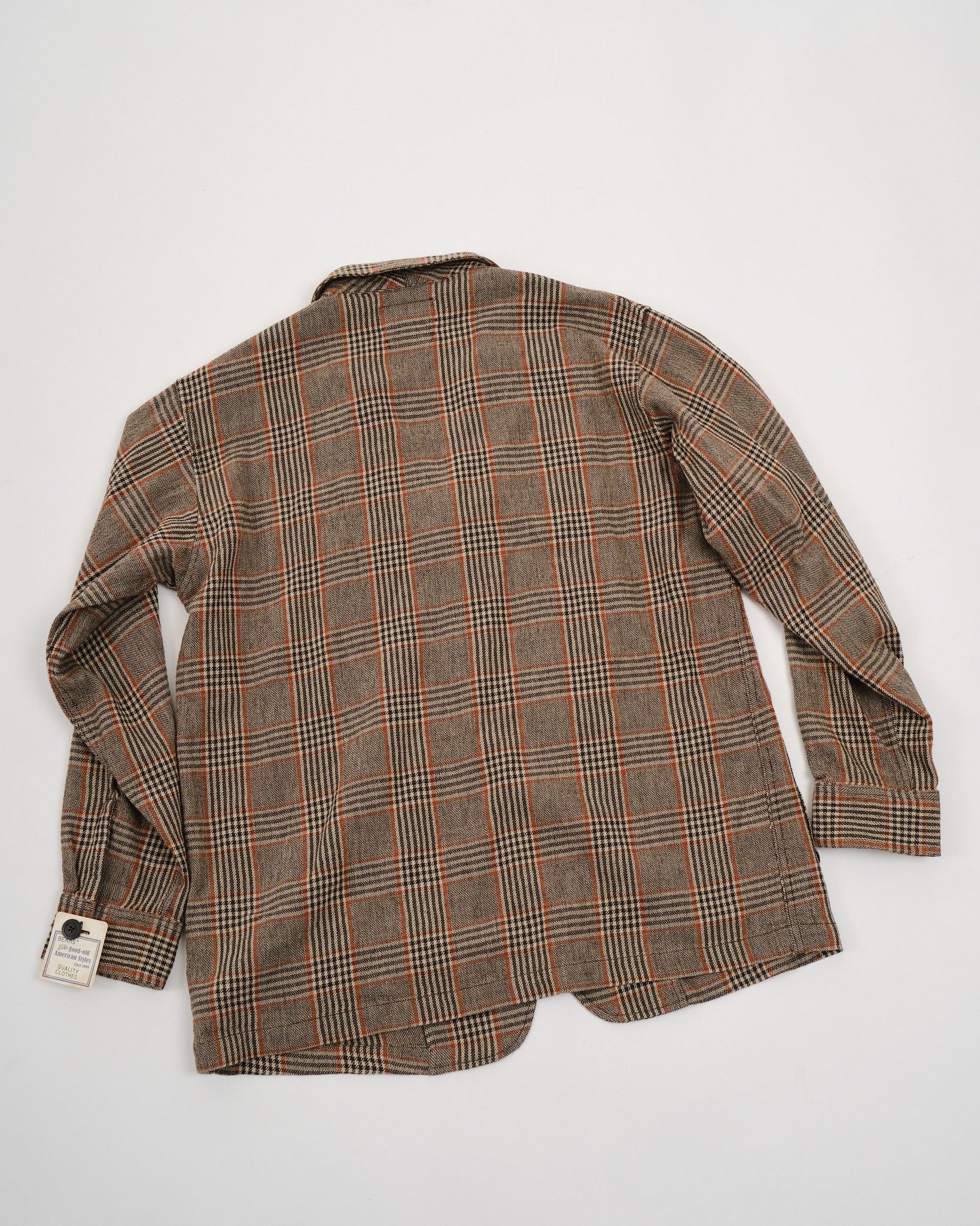 4B Cuffs Jacket Wool Linen Cotton Glen Plaid - Meadow