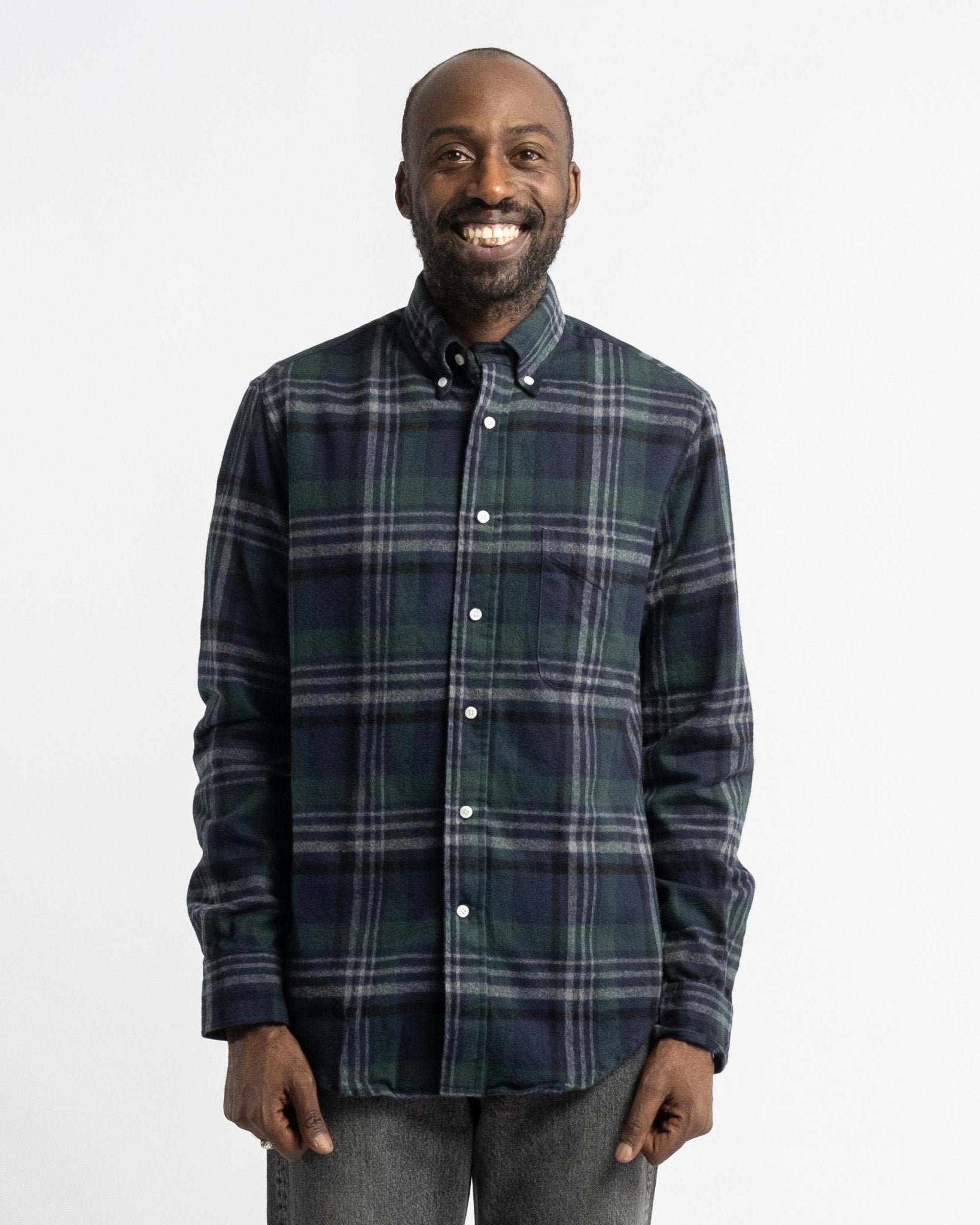 Blackwatch Melange Shaggy Flannel - Meadow