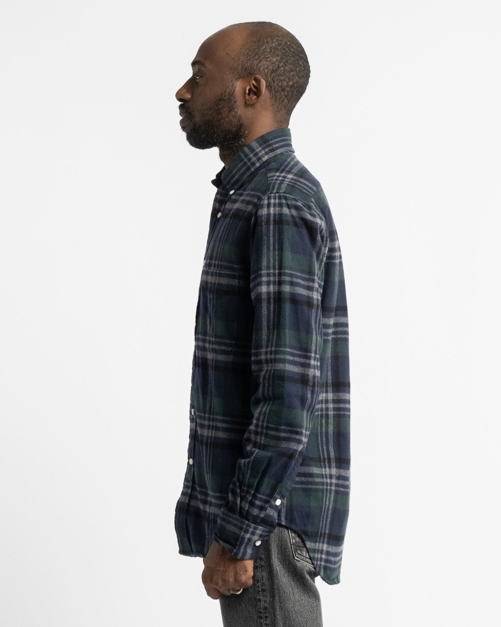 Blackwatch Melange Shaggy Flannel - Meadow