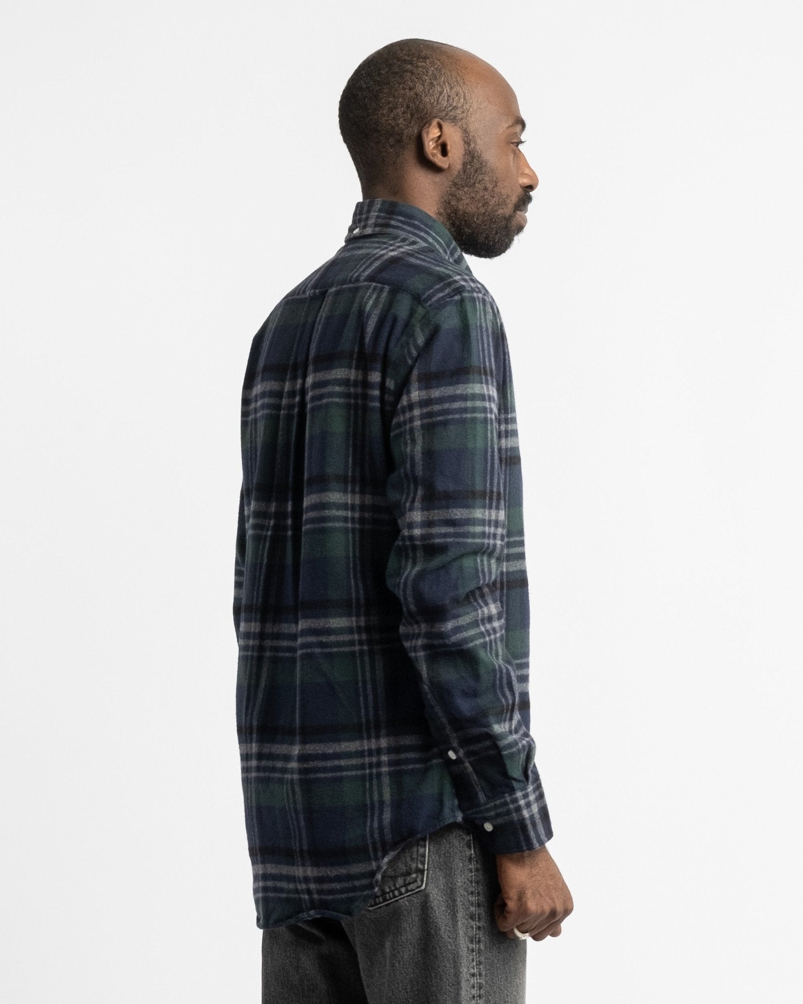 Blackwatch Melange Shaggy Flannel - Meadow