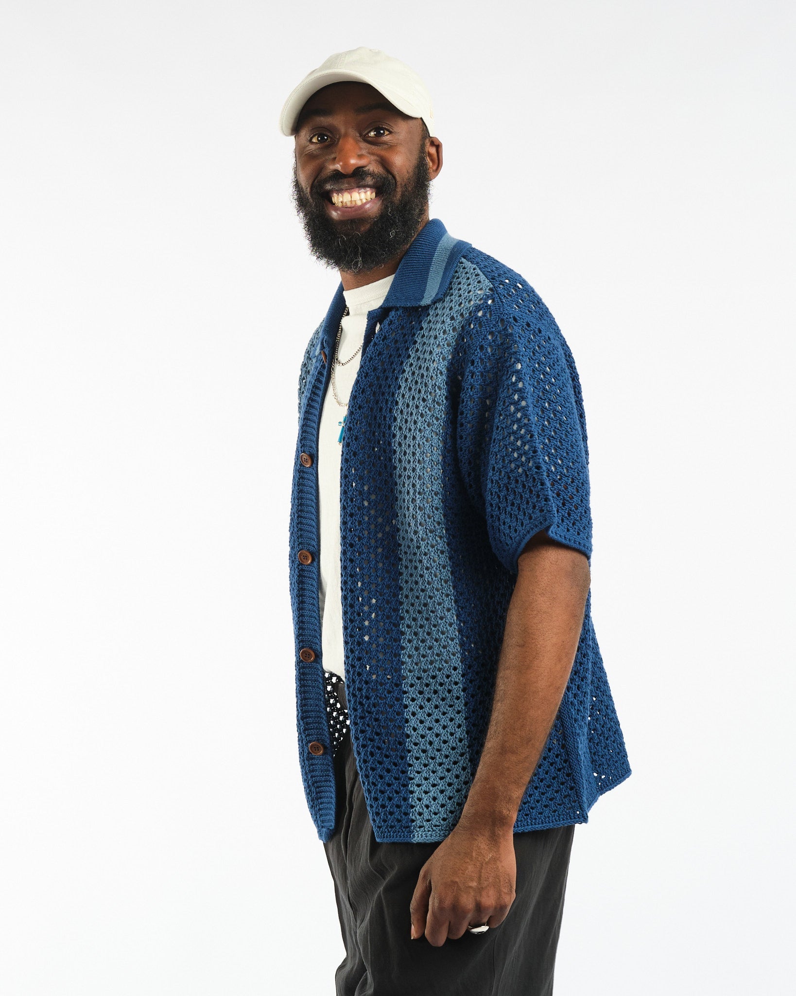 Fabbe Crochet Shirt Blue - Meadow