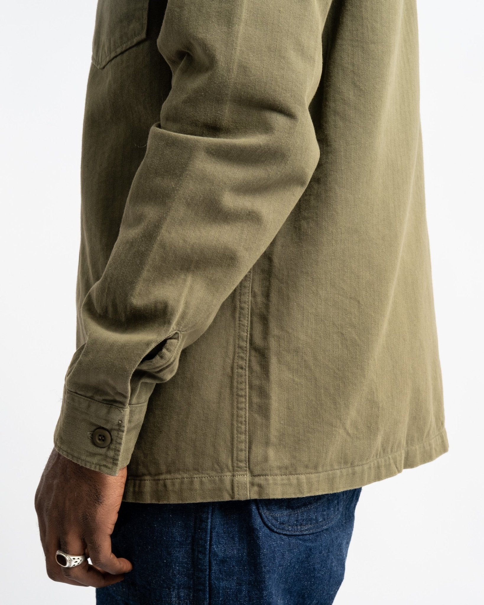 Fatigue Shirt Herringbone Twill Military - Meadow